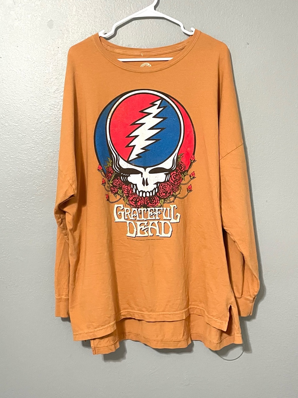Grateful Dead Life Clothing Co Long Sleeve Tee Yellow Orange Jerry Garcia XXL